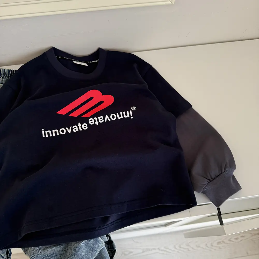 Boys T-shirt Blue Red Logo Kids Western Style 2025 — feature 9