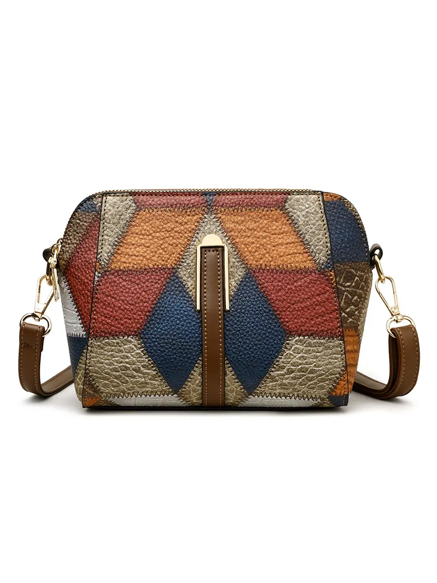 New Color-Blocked Crossbody Phone Bag with Double Zipper - Image 6