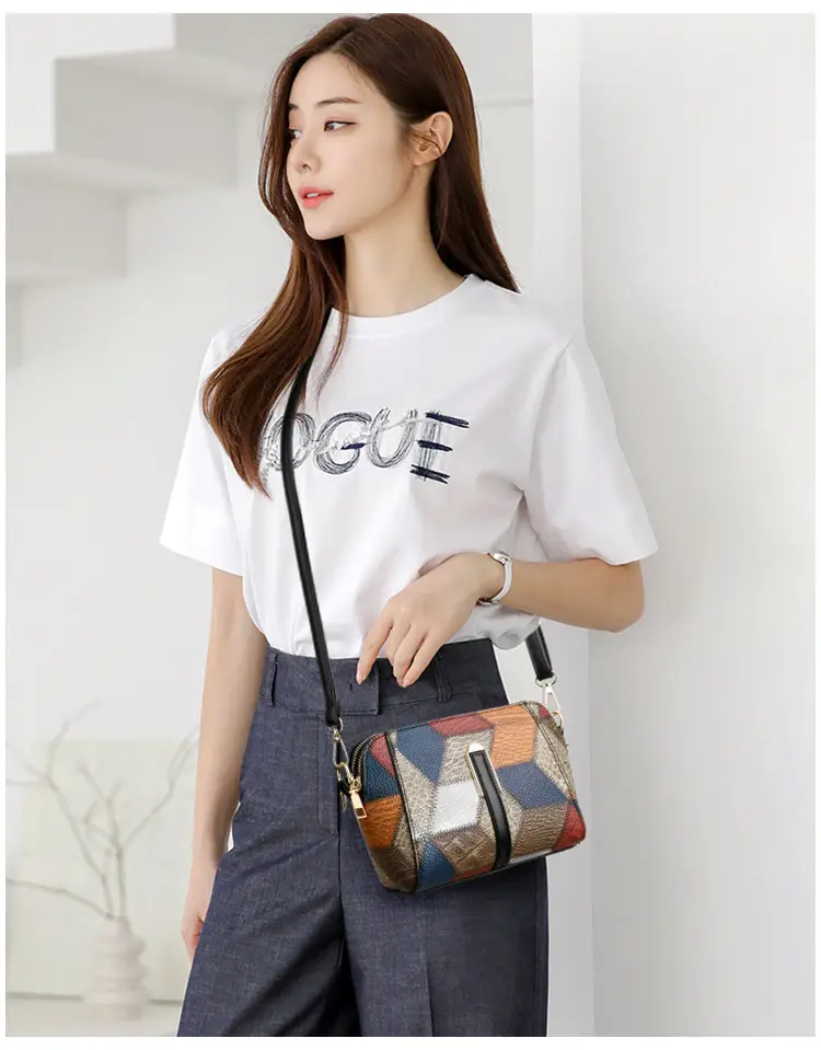 New Color-Blocked Crossbody Phone Bag with Double Zipper — feature 13