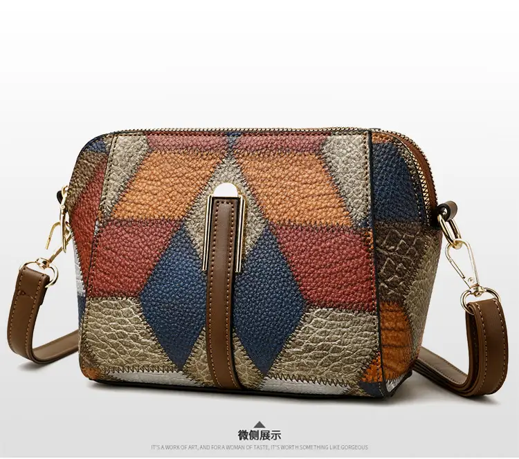 New Color-Blocked Crossbody Phone Bag with Double Zipper — feature 16