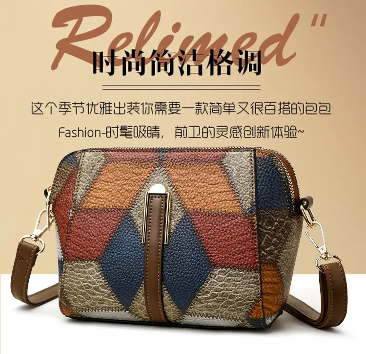 New Color-Blocked Crossbody Phone Bag with Double Zipper — feature 2