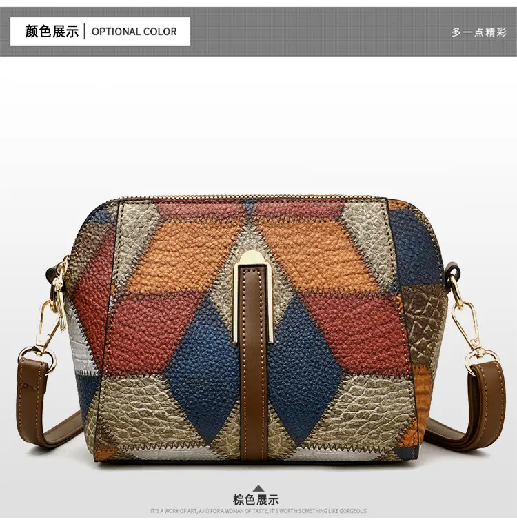 New Color-Blocked Crossbody Phone Bag with Double Zipper — feature 21