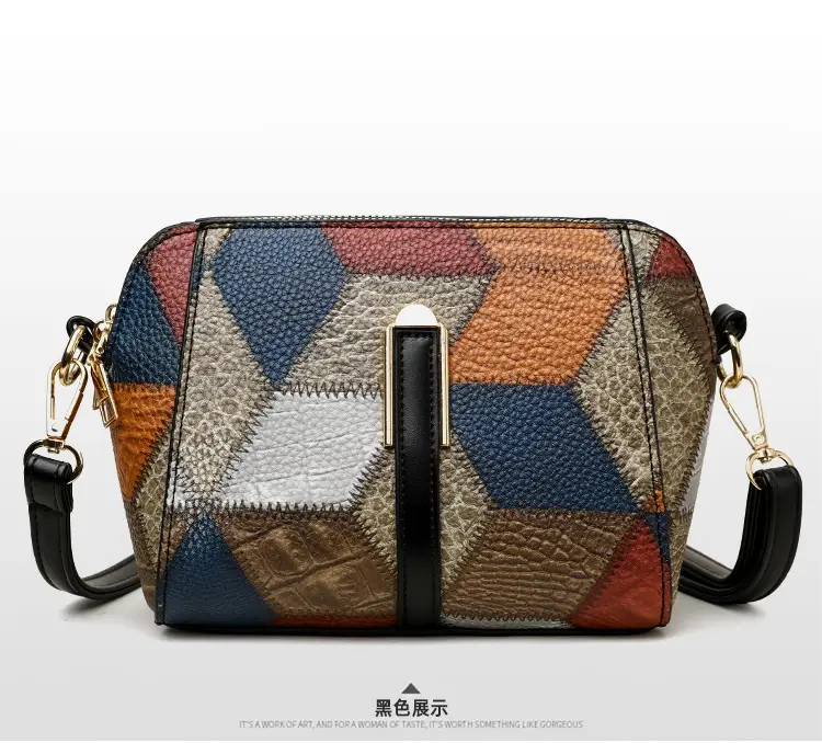 New Color-Blocked Crossbody Phone Bag with Double Zipper — feature 22