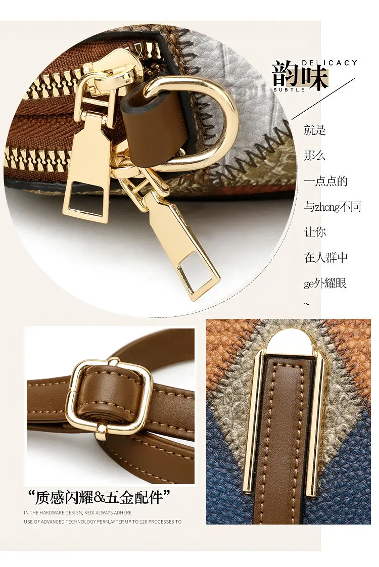 New Color-Blocked Crossbody Phone Bag with Double Zipper — feature 5