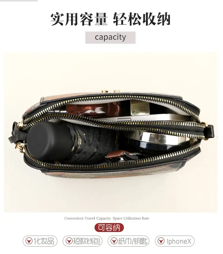 New Color-Blocked Crossbody Phone Bag with Double Zipper — feature 7