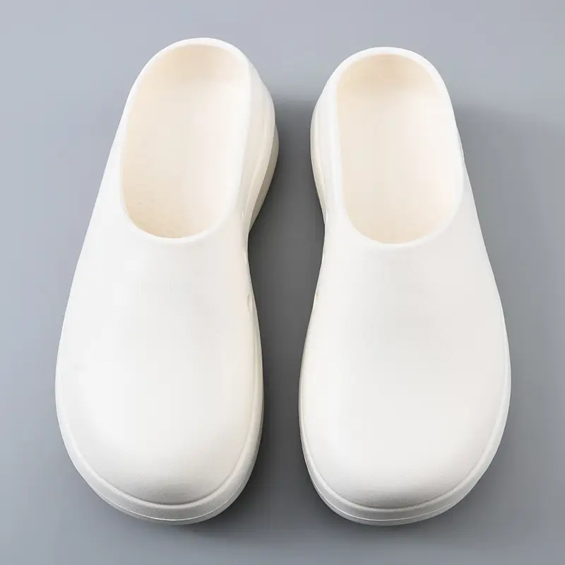 Chef Shoes Women's Outfit Summer Heightening Thick Sole Baotou Wear-Resistant Non-Slip EVA Breathable Non-Stinky Foot Men's Slippers - Image 7