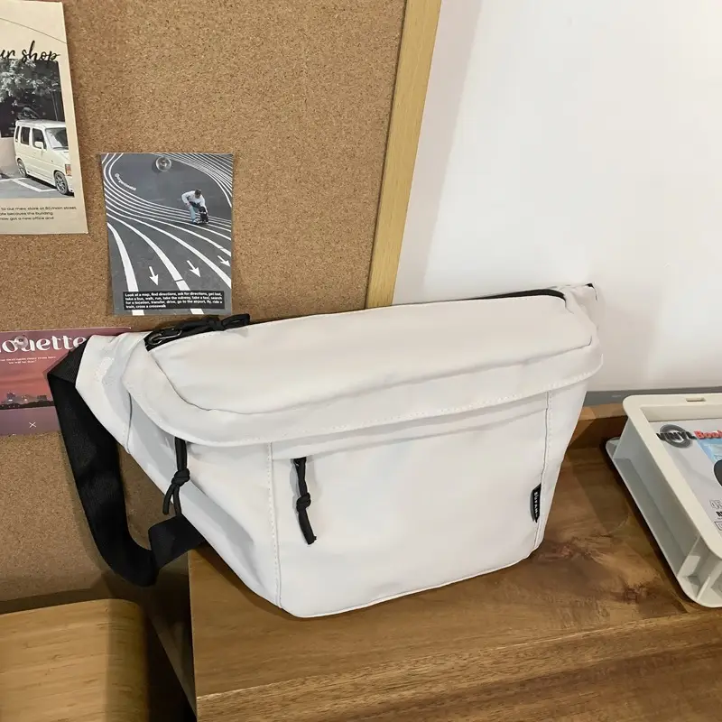 White Crossbody Bag for Men Women Large Capacity Casual - Image 2