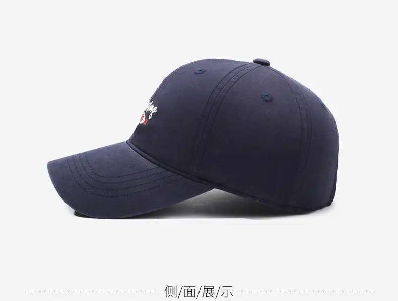 Men Navy Blue Embroidered Baseball Cap with Buckle — feature 10