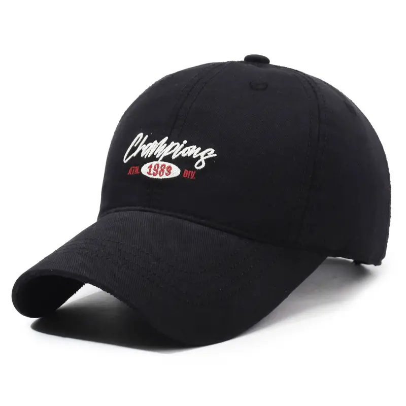 Men Navy Blue Embroidered Baseball Cap with Buckle - Image 4