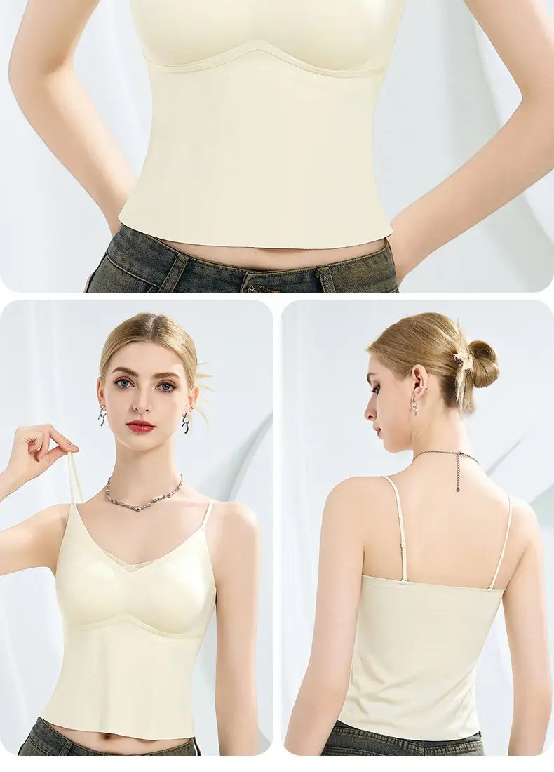 Black Jersey Chest Camisole Vest for Big Chest & Small Underwear — feature 19