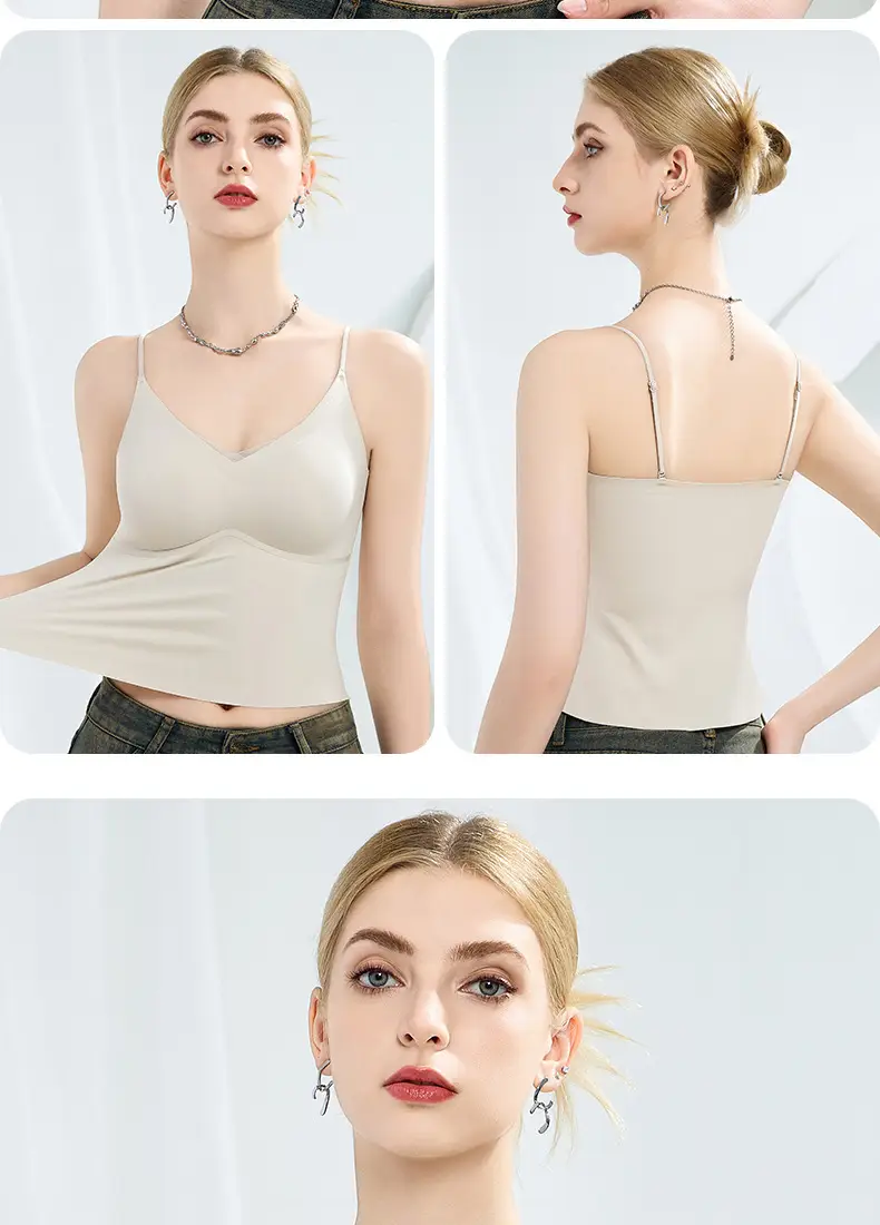 Black Jersey Chest Camisole Vest for Big Chest & Small Underwear — feature 21