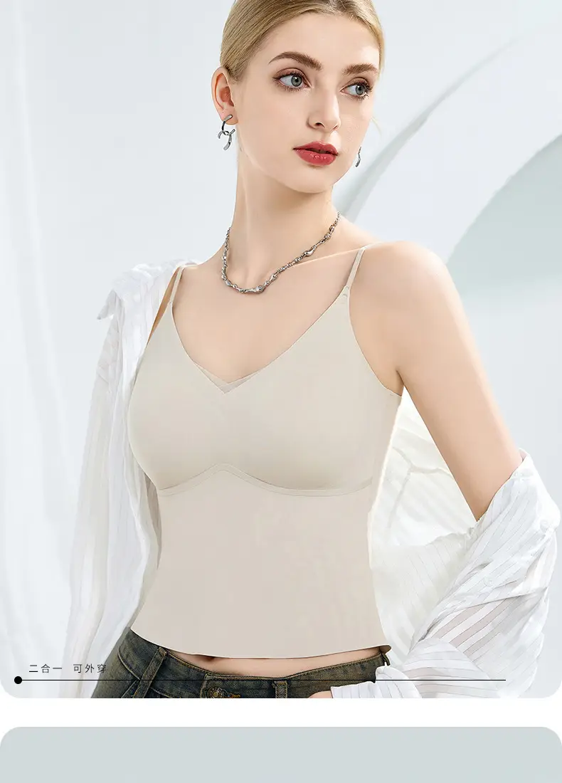 Black Jersey Chest Camisole Vest for Big Chest & Small Underwear — feature 6