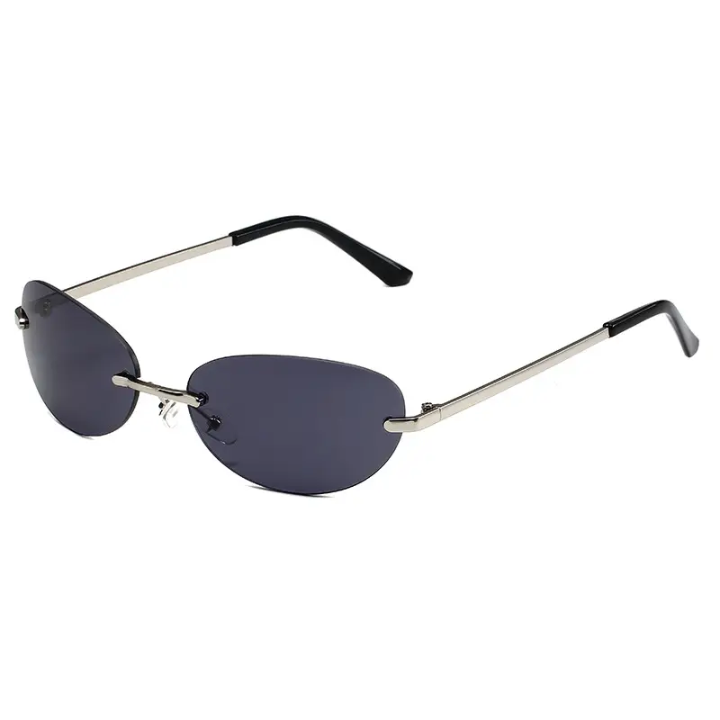 Y2K Frameless Oval Sunglasses Men's European American Cross-Border