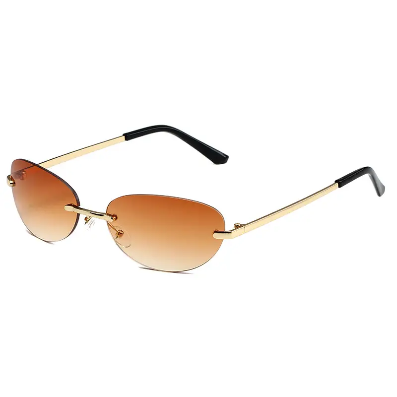 Y2K Frameless Oval Sunglasses Men's European American Cross-Border