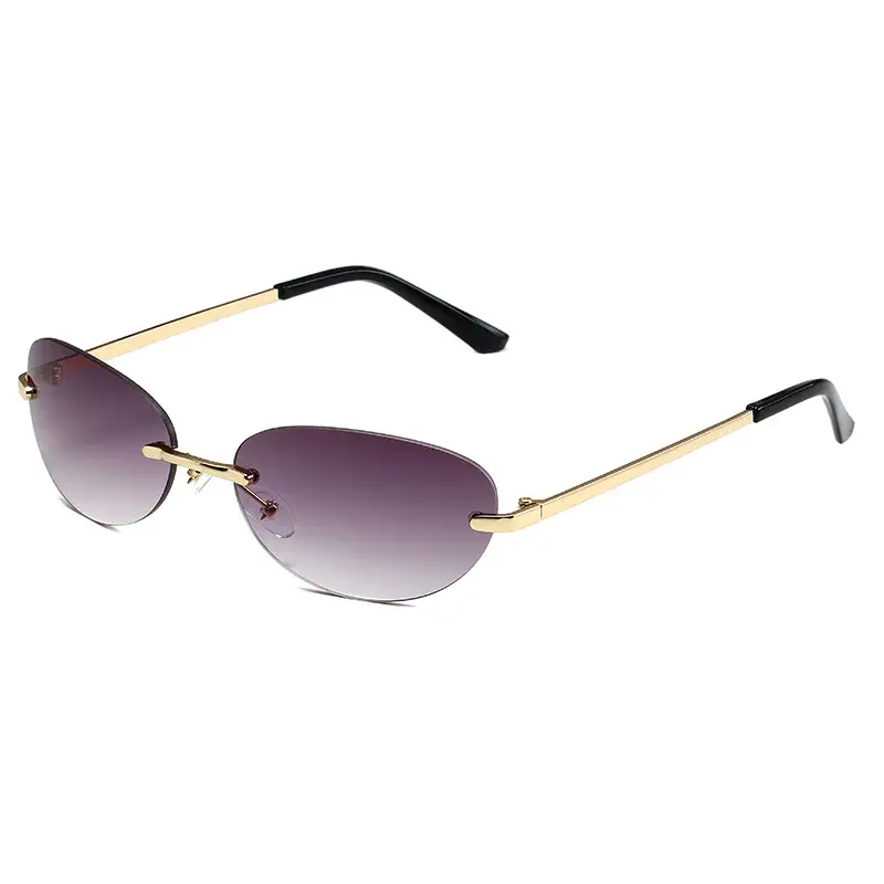 Y2K Frameless Oval Sunglasses Men's European American Cross-Border