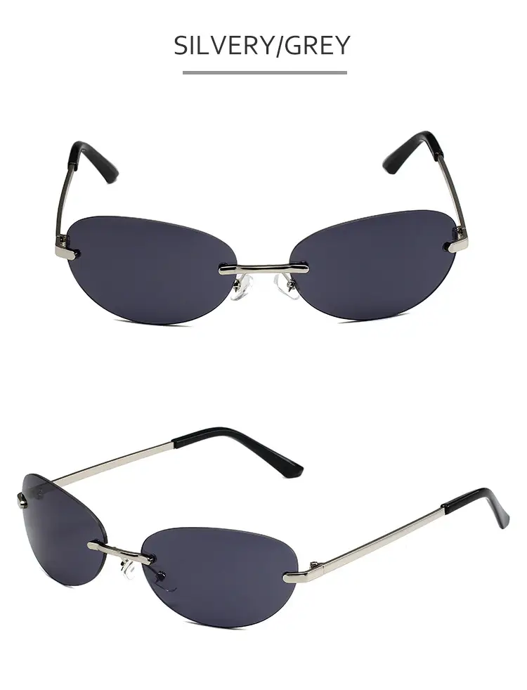Y2K Frameless Oval Sunglasses Men's European American Cross-Border — feature 10