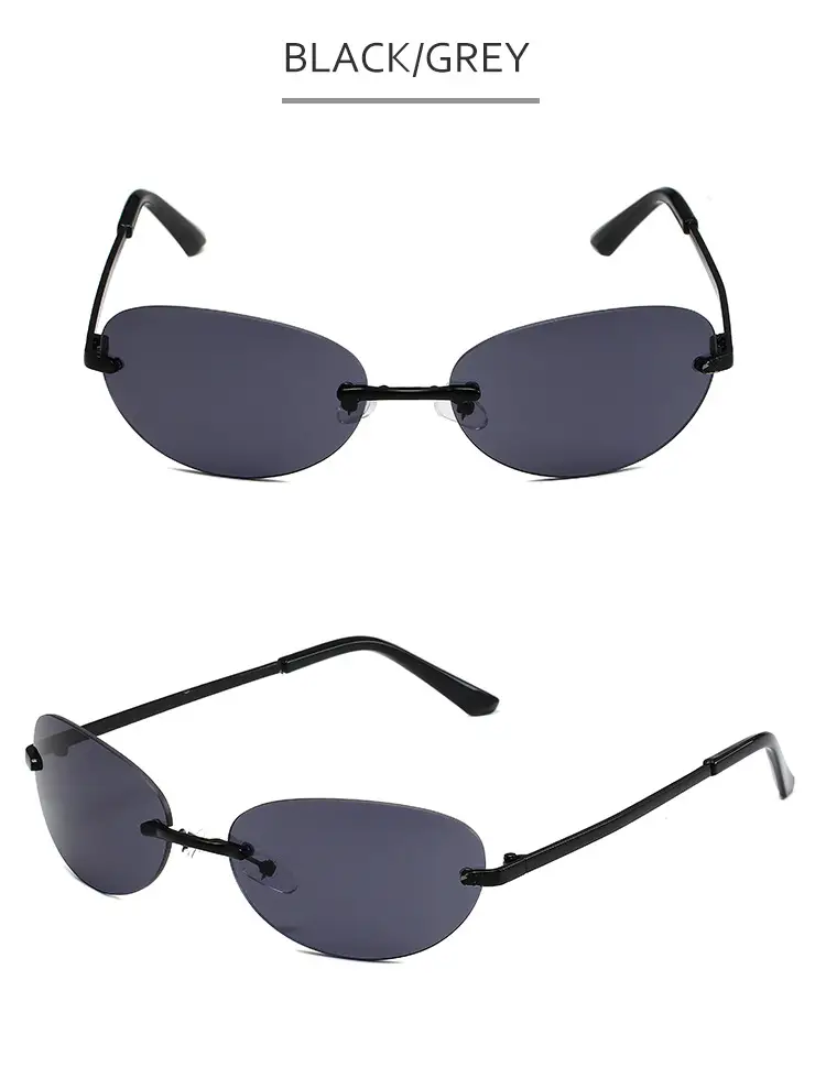 Y2K Frameless Oval Sunglasses Men's European American Cross-Border — feature 11