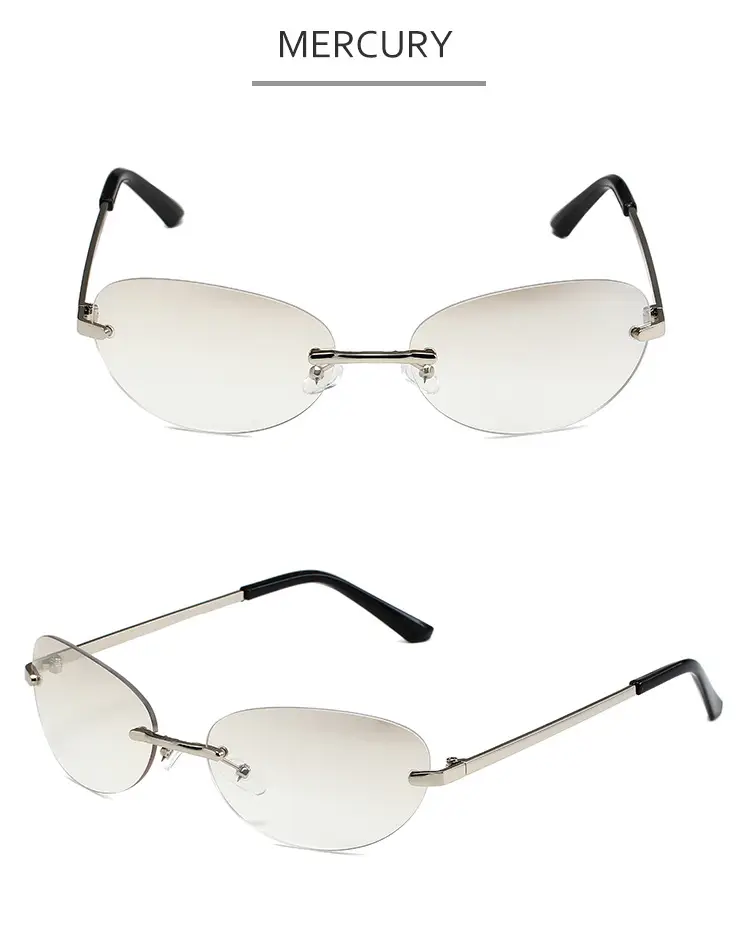 Y2K Frameless Oval Sunglasses Men's European American Cross-Border — feature 12