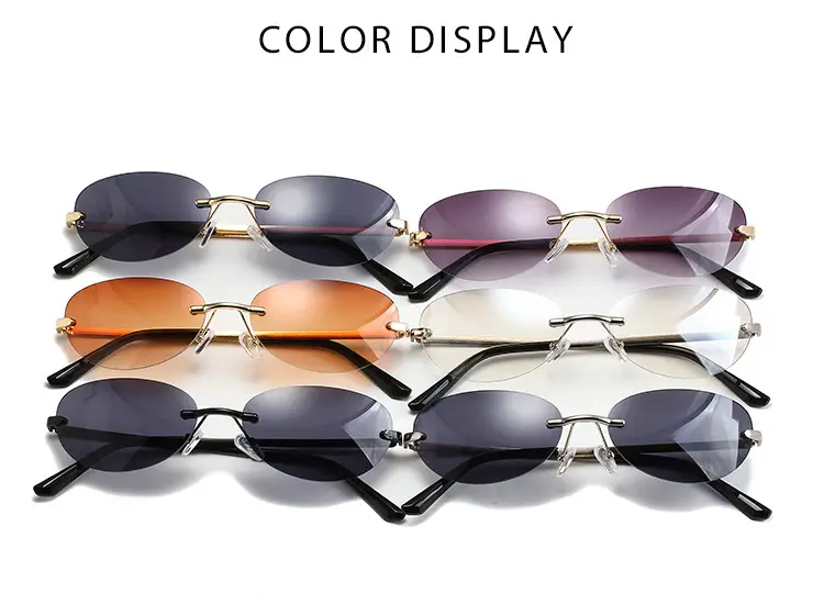 Y2K Frameless Oval Sunglasses Men's European American Cross-Border — feature 4