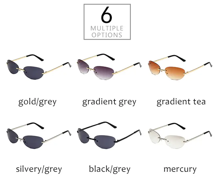 Y2K Frameless Oval Sunglasses Men's European American Cross-Border — feature 6