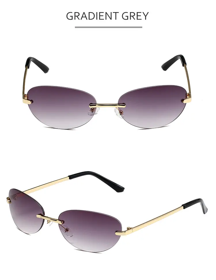Y2K Frameless Oval Sunglasses Men's European American Cross-Border — feature 8