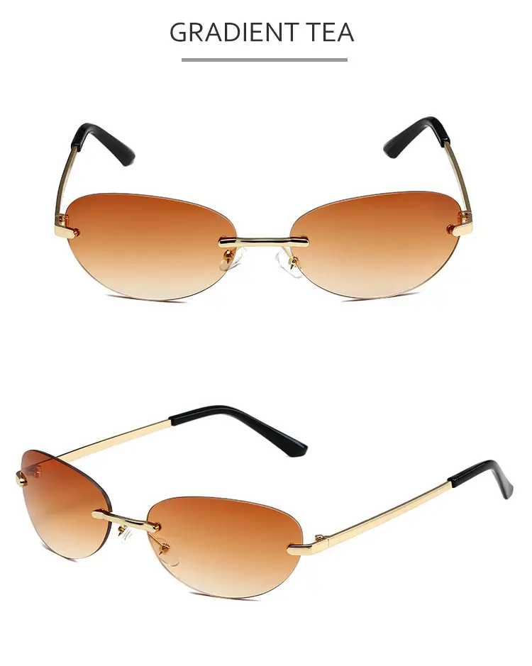 Y2K Frameless Oval Sunglasses Men's European American Cross-Border — feature 9