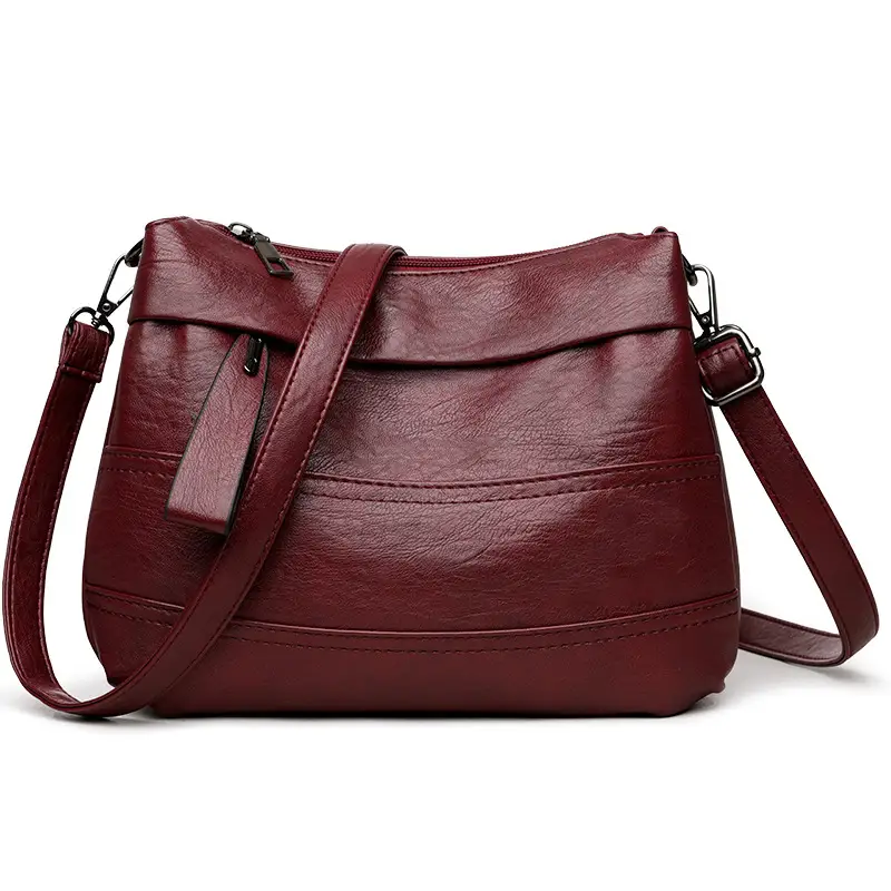 Maroon Crossbody Bag for Women with Long Strap - Image 2