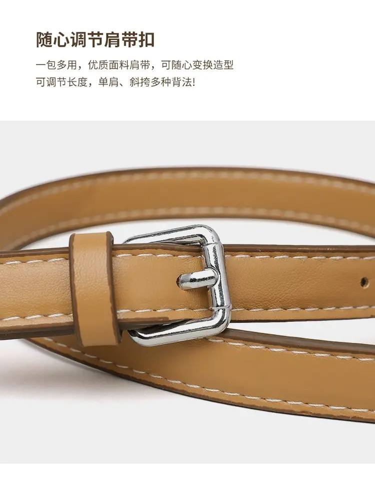 Women's Mini Crossbody Bag Brown Cream Leather — feature 12