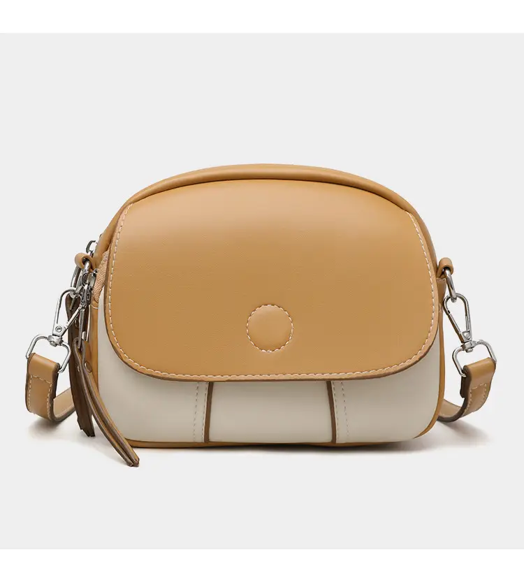 Women's Mini Crossbody Bag Brown Cream Leather — feature 24