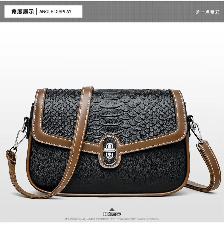 Women's Crossbody Bag with Stone Pattern & Leather Strap — feature 16