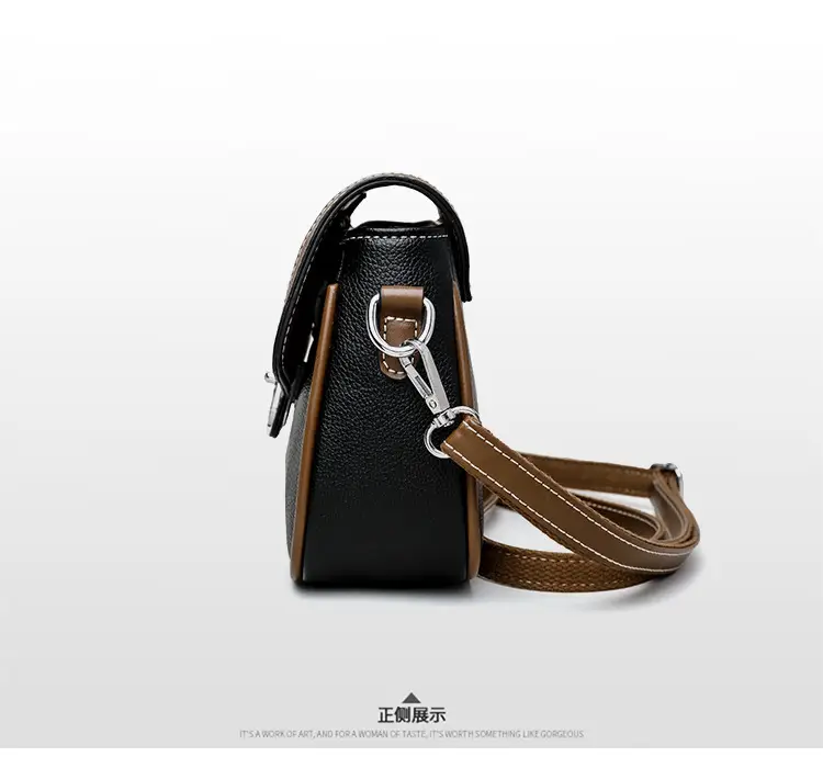 Women's Crossbody Bag with Stone Pattern & Leather Strap — feature 18