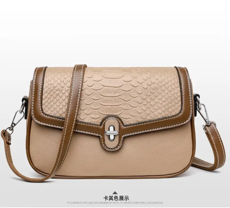 Women's Crossbody Bag with Stone Pattern & Leather Strap — feature 23