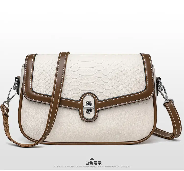 Women's Crossbody Bag with Stone Pattern & Leather Strap — feature 25