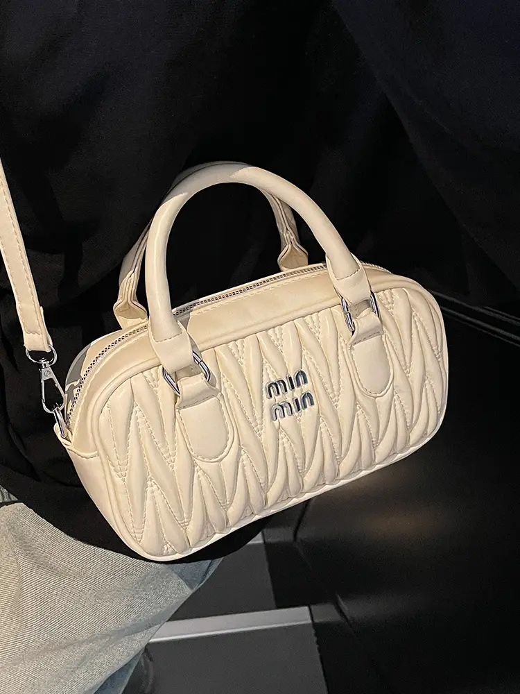 Women's Cream White Miunmi High Texture Handbag - Image 8