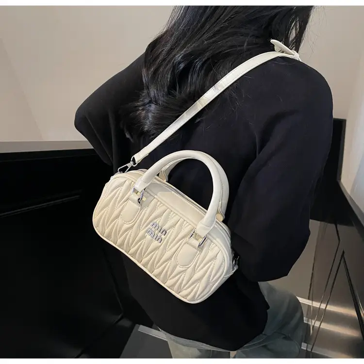Women's Cream White Miunmi High Texture Handbag — feature 24