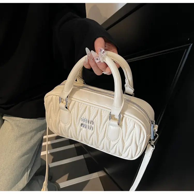 Women's Cream White Miunmi High Texture Handbag — feature 25