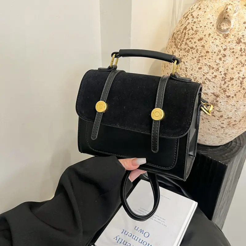 Retro Crossbody Bag Women Black 2025