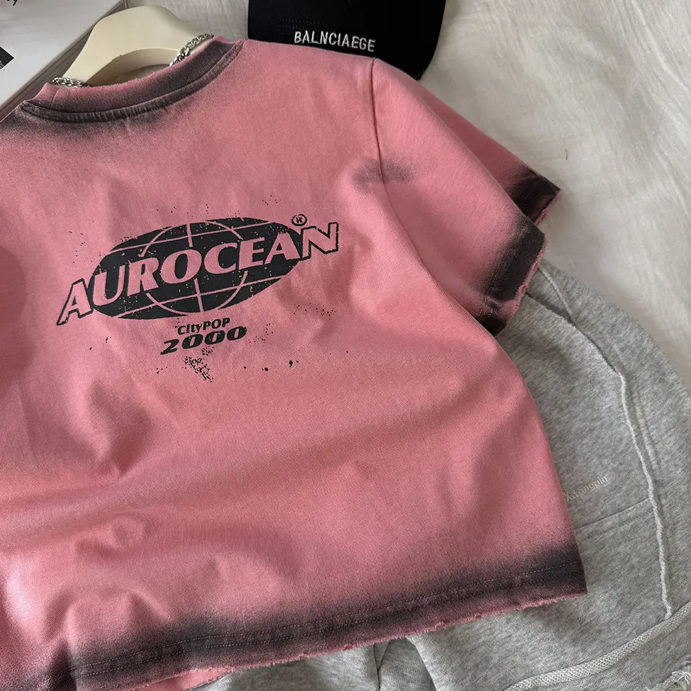 Kids Korean Style Pink Printed T-Shirt 2025 Spring Summer — feature 8