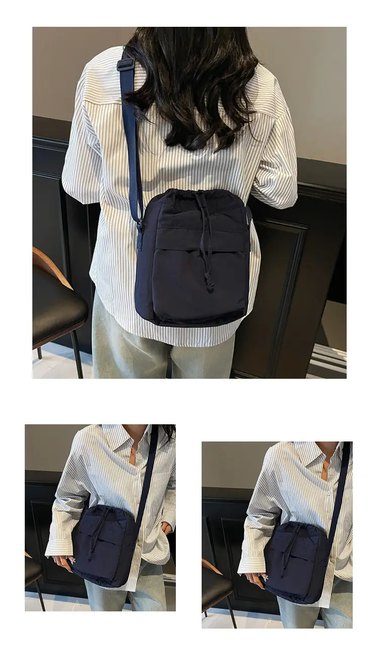 Women's Tan Nylon Bucket Bag 2025 Casual Shoulder Bag — feature 12