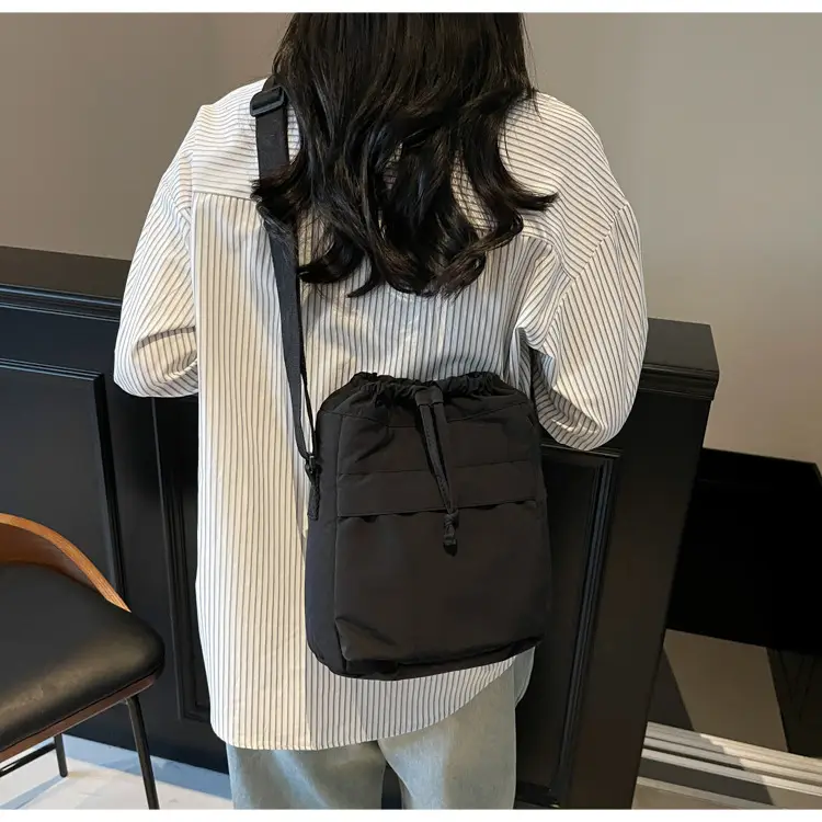 Women's Tan Nylon Bucket Bag 2025 Casual Shoulder Bag — feature 28