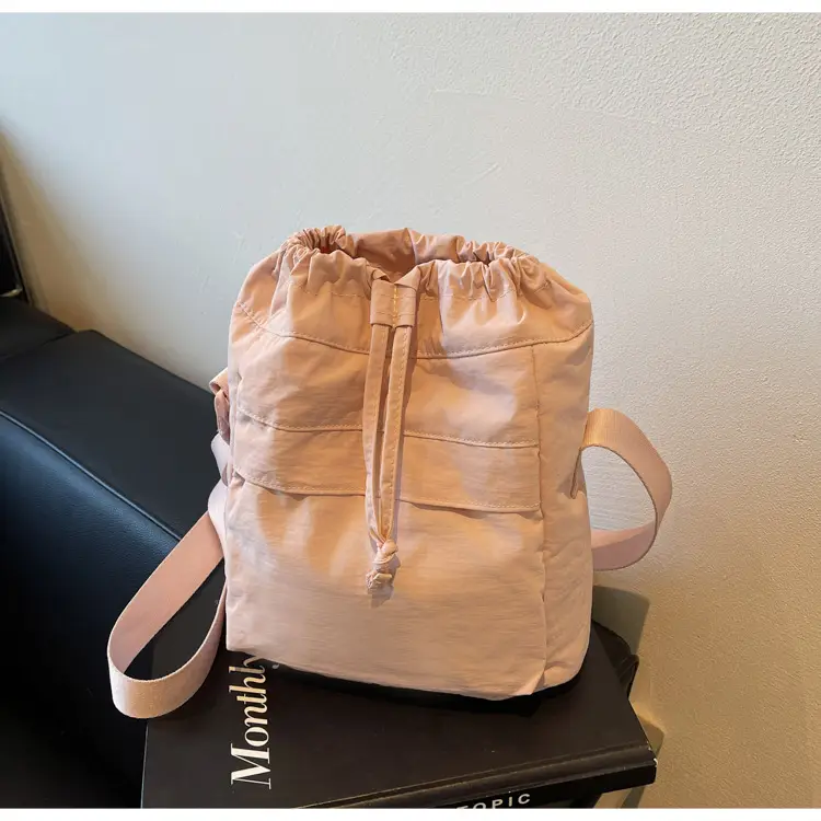 Women's Tan Nylon Bucket Bag 2025 Casual Shoulder Bag — feature 34