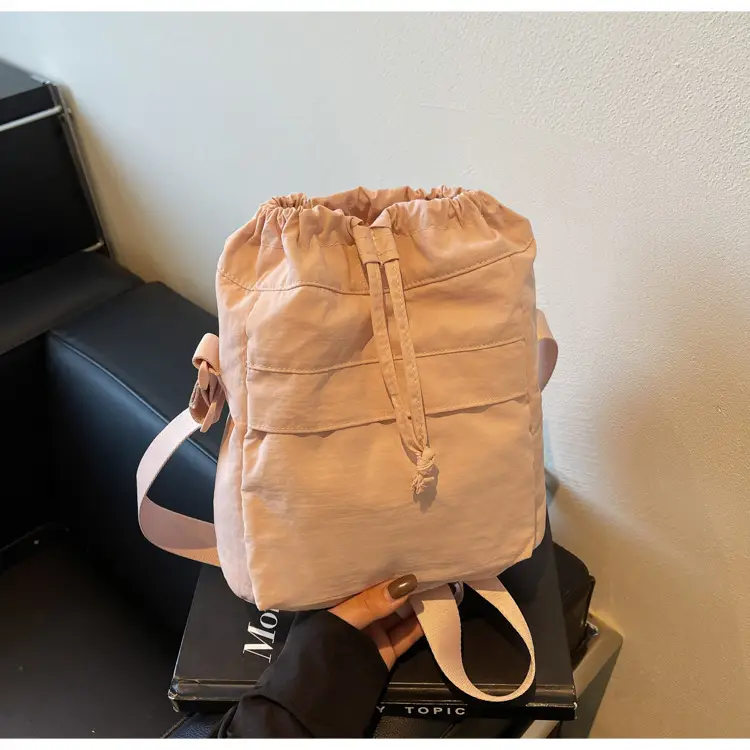 Women's Tan Nylon Bucket Bag 2025 Casual Shoulder Bag — feature 35