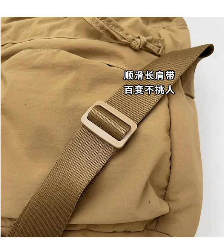 Women's Tan Nylon Bucket Bag 2025 Casual Shoulder Bag — feature 4