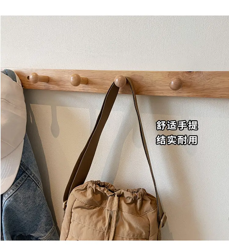 Women's Tan Nylon Bucket Bag 2025 Casual Shoulder Bag — feature 6