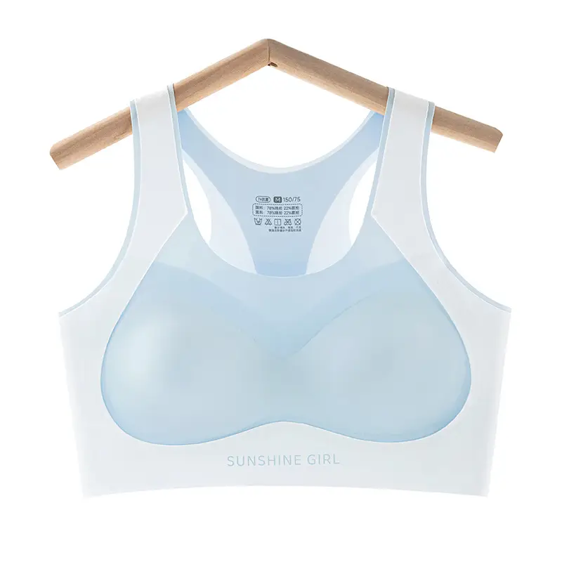 7A Antimicrobial Traceless Girls Underwear Junior Senior high school Students Bra Lever Corrective Sports Vest Girls 12-18 Years Old