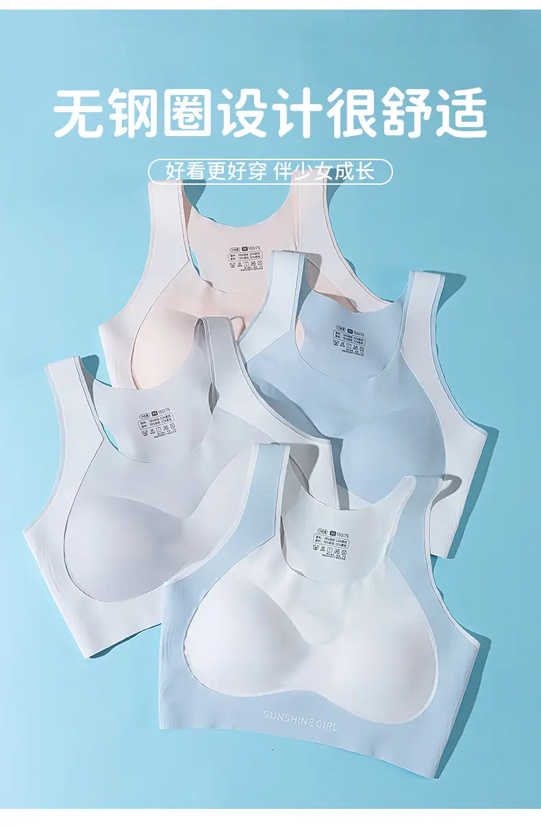7A Antimicrobial Traceless Girls Underwear Junior Senior high school Students Bra Lever Corrective Sports Vest Girls 12-18 Years Old — feature 9
