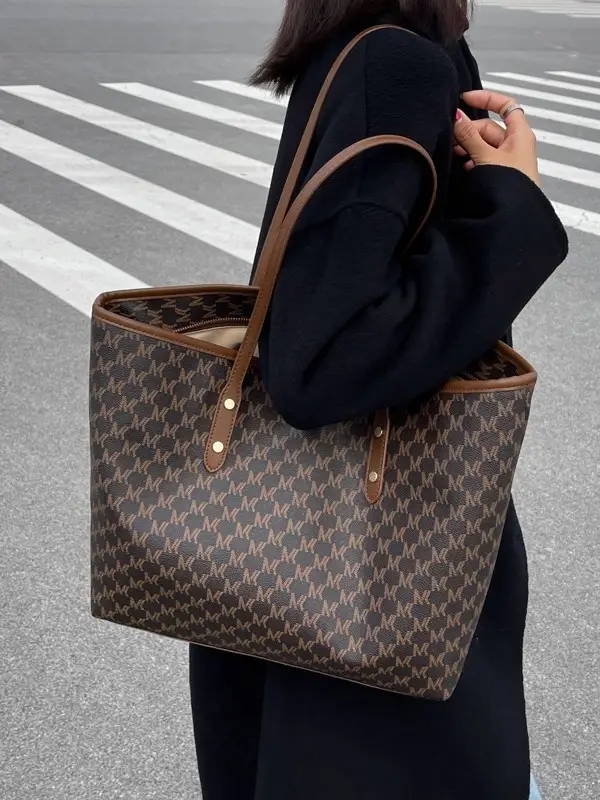 Women's Retro Cross-Border Tote Bag Brown Monogram - Image 4