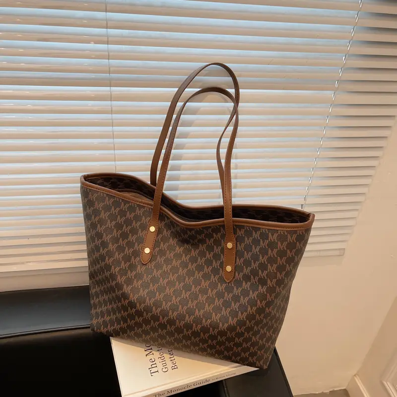 Women's Retro Cross-Border Tote Bag Brown Monogram - Image 2