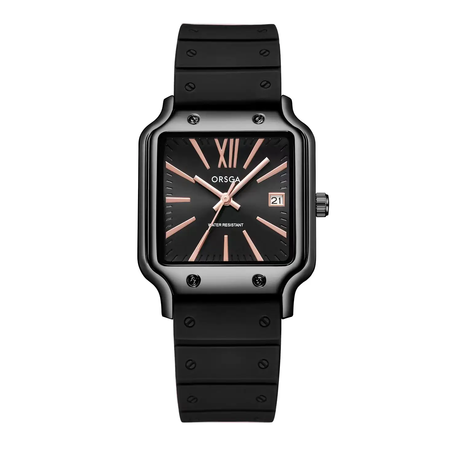 Women Square Watch Brown Leather Quartz Analog - Image 8