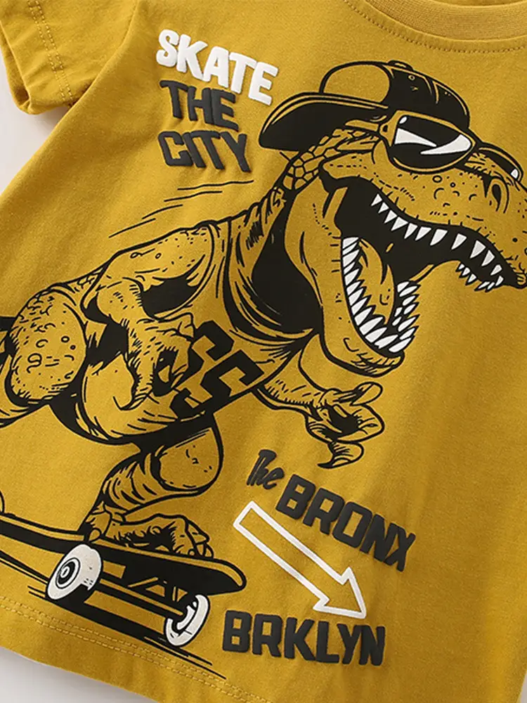 Malwee Boys T-Shirt Yellow Summer Graphic Breakin' Brooklyn